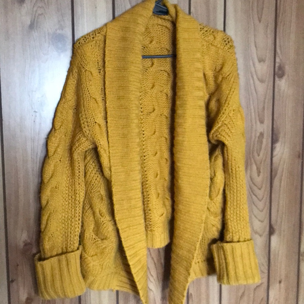 Victoria secret chunky mustard cardigan